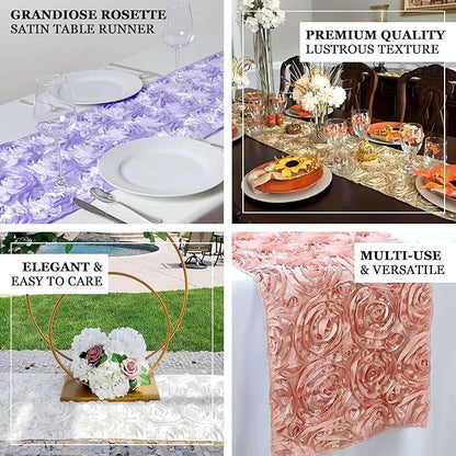 Efavormart Wonderland Rosette Premium Table Runners for Weddings Party Banquets Decor Fit Rectangle and Round Table - Blush