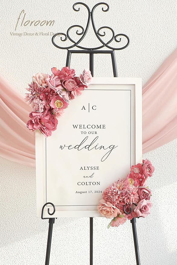 Floroom Mini Artificial Flower Heads Dusty Rose Fake Peony Daisy Rose Multicolor Small Faux Silk Flower Heads for Cake Craft Garland Wedding Party Graduation Cap DIY Home Decoration, 0.8"-3.6"