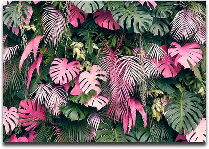 Cliouar-Wall Mural Wallpaper for Bedroom Living Room 3D Mural Monstera Tropical Plant Green Plant Banana Leaf Palm Leaf 182" x 122"(Not Self-Adhesive)