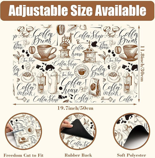 Dish Drying Mat - Absorbent Countertop Mat with Rubber Backing, Hide Stain, Dish Drainer Rack, 11.8 x 19.7 Inch
