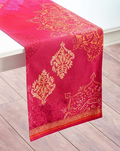 Maison d' Hermine Table Runner 100% Cotton Double Layer Table Runners 72 inches Long for Thanksgiving Christmas Decorations Home Kitchen Dining Party Wedding (Versailles, 14.5" x 72")