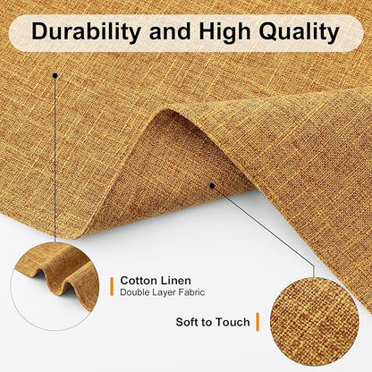 Homaxy Cloths Placemats for Dining Table Set of 8, Heat Resistant Washable Cotton Linen Blend Table Mats, Ideal for Kitchen Party Dining Decoration, 13" x 19", Amber