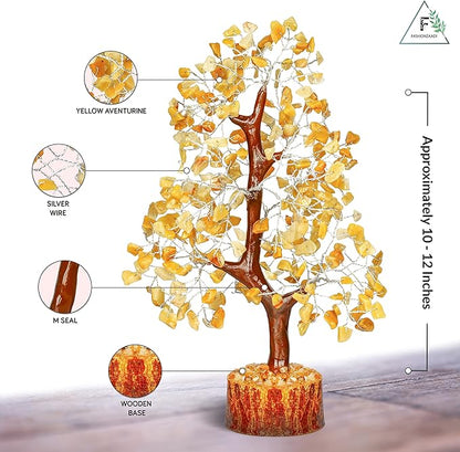 Chakra Tree, Yellow Aventurine Crystal, Feng Shui Decor, Good Energy Stones, Crystals and Stones, Tree of Life Chakra, Home Decor Kitchen, Spiritual Gift