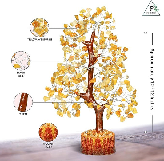Chakra Tree, Yellow Aventurine Crystal, Feng Shui Decor, Good Energy Stones, Crystals and Stones, Tree of Life Chakra, Home Decor Kitchen, Spiritual Gift