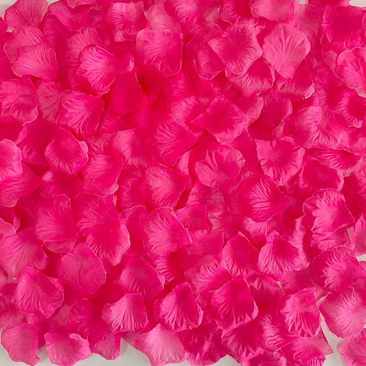 Separated 1000 PCS Artificial Pink Rose Petals for Romantic Night,Faux Hot Pink Flower Petals for Flower Girl Weddings Valentine Day Party Romantic Decoration(Ready-to-use)
