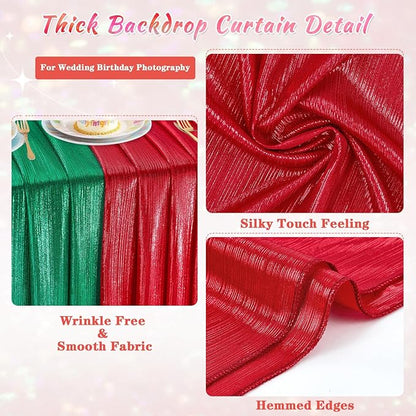 Red Backdrop Curtain for Wedding Parties: 4.8x8FT Chrstmas Curtains Backdrop Drapes for Graduation Birthday Photography Home Decoration