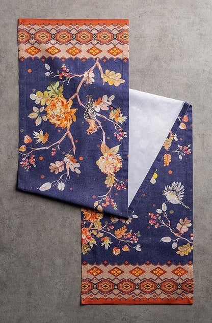 Maison d' Hermine Table Runner 100% Cotton Single Layer Table Runners 90 inches Long for Thanksgiving Christmas Decorations Home Kitchen Dining Party Wedding (Kelim - Infinity, 14.5" x 90")