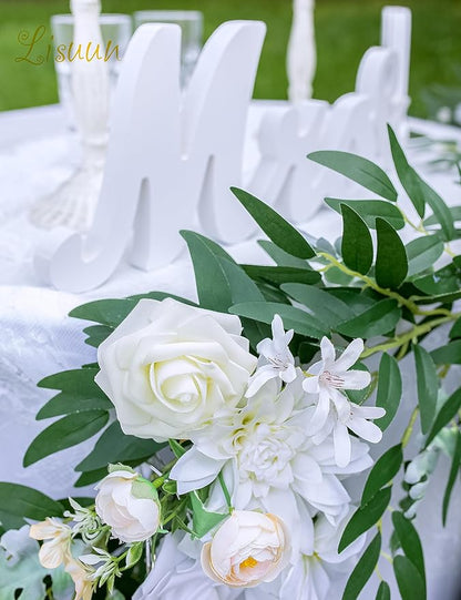 9FT Wedding Arch Flower Garland, Handmade Wedding Table Decorations,Head Table Floral Decor for Noble and Charming Wedding Ceremony