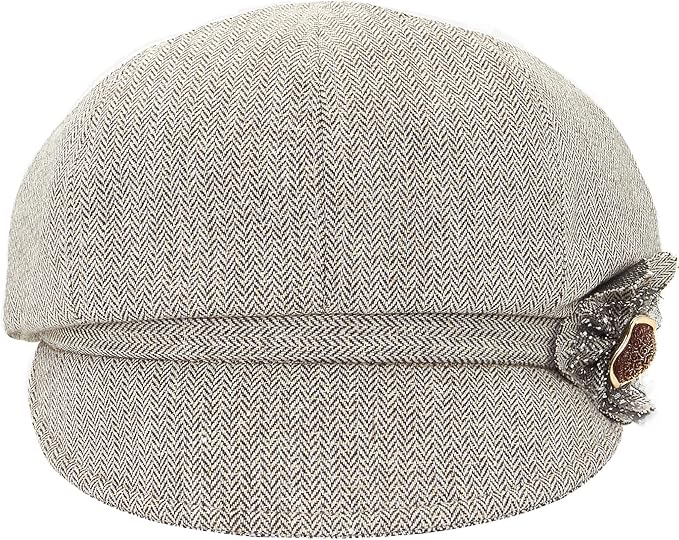 Women Retro Classic Visor Newsboy Cabbie Cap Beret Hats with Flower Buckle for Woman Ladies