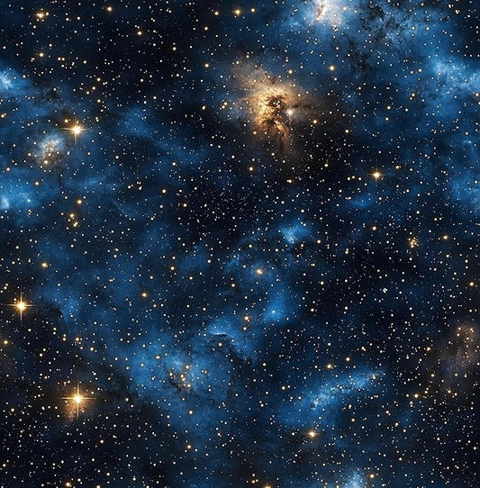 Blue Starry Peel and Stick Removable Black Sky Contact Paper 17.5" x 118", Gold Star Modern Wallpaper Mural Waterproof Self Adhesive for Wall Bedroom Bathroom Kitchen Cabinet Room Decor