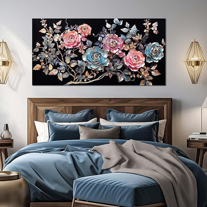 Flowers Canvas Wall Art for Office Colorful Prints Decor for Bedroom Wall Art for Living Room Large Size 29" x 58"