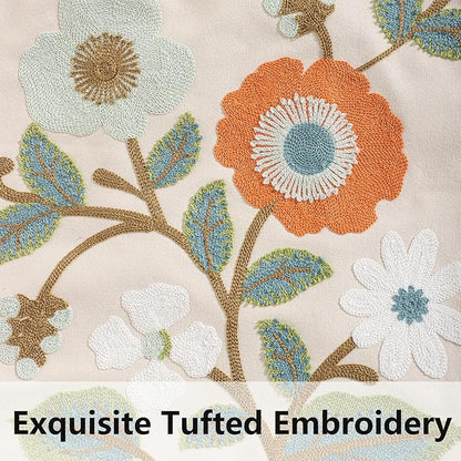 Aesthetic Embroidery Tote Bag for Lady Cute Reusable Canvas Shoulder Bag for Girls Women Shopping Grocery