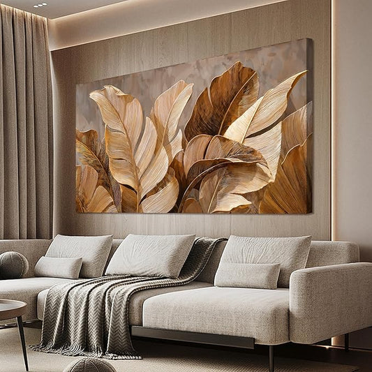 Dimpaga Canvas Wall Art Decor Artwork for Wall Decor Wall Art Pictures for Living Room Botanical Wall Art Prints Brown Modern Wall Art Decorations Artwork for walls Bedroom Office Decor 20" X 40"