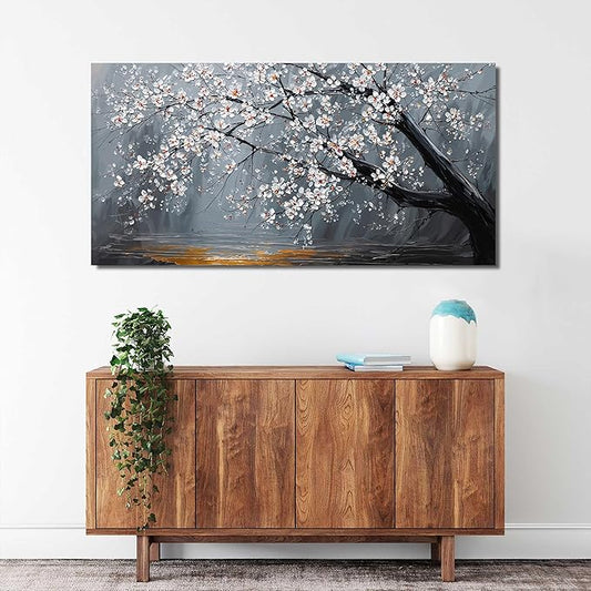 Canvas Wall Art Decor Modern Botanical Wall Art Prints Art Work For Flower Wall Decor Black And White Floral Wall Art Pictures For Living Room Bedroom Office Decor 20"X 40" Artwork For Walls
