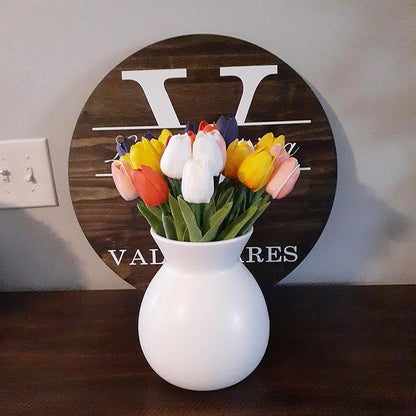 24pcs Multicolor Artificial Tulips Flowers Fake Faux PU Tulip Bouquet Real Touch Flower Arrangement for Home Decoration Excellent Gift Idea for Mothers Day（Multi）