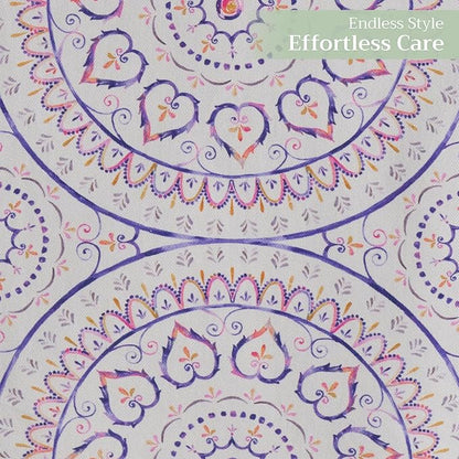 Maison d' Hermine Table Runner 100% Cotton Single Layer Table Runners 72 inches Long Decorative for Home Kitchen Dining Party Baby Shower Wedding Bridal Shower Spring Summer (Mandala, 14.50" x 72")