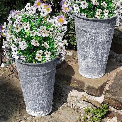 2 Pcs Artificial Boxwood Topiary Ball Trees 23" With Ground Spike, Weather Proof UV Resistant Faux Greenery Shrubs & Bushes for Porch, Garden, Front Yard Decor, Indoor/Outdoor Planters - White
