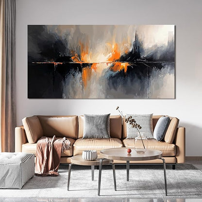Abstract Canvas Wall Art Decor Black and White Wall Art Prints Art Work for Wall Decor Large Modern Wall Art Decorations Abstract Art Oversized Artwork for Walls Bedroom Office Decor 29" X 58"
