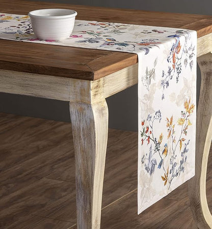 Maison d' Hermine Table Runner 100% Cotton Single Layer Table Runners 108 inches Long for Thanksgiving Christmas Decorations Home Kitchen Dining Party Wedding (Equinoxe - Beige, 14.5" x 108")