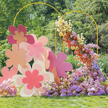 Fomcet Metal Arch Backdrop Stand 7.2FT & 6.6FT Set of 2 Gold Wedding Arch Stand Backdrop Frame for Birthday Party Baby Shower Graduation Ceremony Decoration