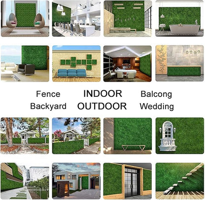 Sunnyglade 12 Pieces 20"x 20" Artificial Boxwood Panels Topiary Hedge Plant, Privacy Hedge Screen Sun Protected Suitable for Outdoor, Indoor, Garden, Fence, Backyard and Decor (12PCS)