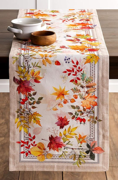 Maison d' Hermine Table Runner 100% Cotton Single Layer Table Runners 36 inches Long for Thanksgiving Christmas Decorations Home Kitchen Dining Party Wedding (Amarante, 14.5" x 36")