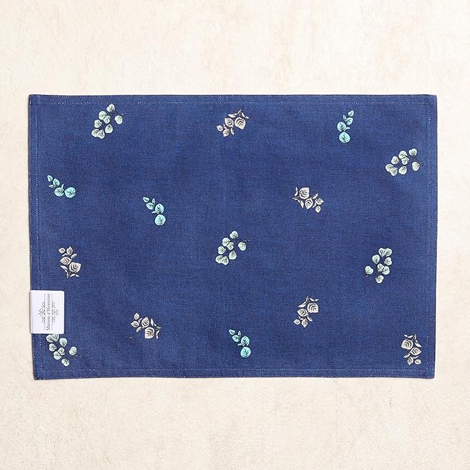 Maison d' Hermine Placemats 100% Combed Cotton Premium Set of 4 Decorative Washable Table Cloth Placemat, Dining, Buffet Parties & Wedding Use Artichoke (13 Inch x 19 Inch)