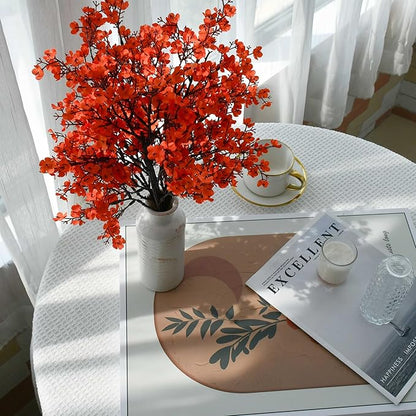 Mandy's Coral Artificial Baby’s Breath Flowers European 6 Bundles Silk Gypsophila with Bendable Stems for Fall Thanksgiving & Christmas Centerpiece Wedding Decor and Table Arrangements