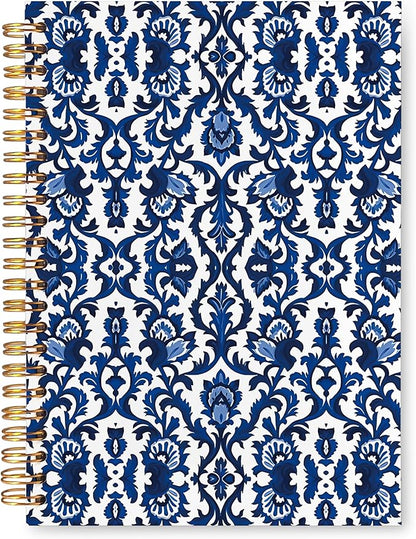 VIIJJUE Blue and White Porcelain Notebook Journal, Blue Notebooks for Note Taking, Hardcover Spiral Journal 5.5x8.3 Inch