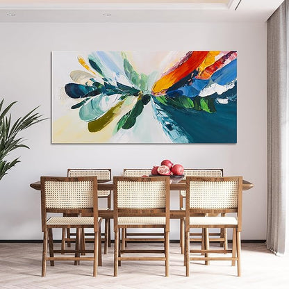 Canvas Wall Art Decor Large Wall Art Pictures For Living Room Blue White Wall Art Decor Canvas Abstract Art Colorful Abstract Wall Art Prints Art Work For Bedroom Office Kitchen Wall Decor 29" x 58"