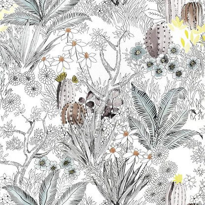 Wudnaye Gray Floral Peel and Stick Wallpaper Vintage Contact Paper 17.7 inch × 118.1 inch Self Adhesive Removable Wall Paper Stick and Peel Waterproof Botanical Wallpaper for Bathroom