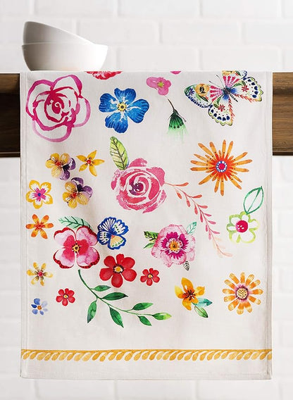 Maison d' Hermine Table runner 100% Cotton Double Layer Table Runners 72 inches long Decorative for Home Kitchen Dining Party Wedding Bridal Shower Spring Summer (Happy Florals - Sweety, 14.50" x 72")