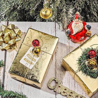LeZakaa 3D Embossed Floral Foil Gold Wrapping Paper, Vintage Flower Metallic Foil for Birthday Christmas Party Holiday Gift Wrap, for DIY Crafts Scrapbook, Large Roll 30 inch x 32.8 Ft(Gold)