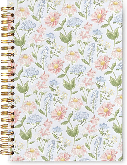 VIIJJUE Floral Notebook, Flower Journals for Writing, Hardcover Spiral Notebooks, 5.5x8.3 Inch