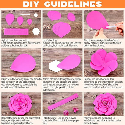Frienda 36 Pcs DIY Paper Flower Decor Set with 83x59 Inch Custom Background Cloth and Rope, Artificial 3D Flower Wall Decor for Wall Bulletin Board Wedding Halloween Mexican Festive Party(Grass)