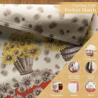 Maison d' Hermine Placemats Set of 4 100% Cotton Washable Cloth Place Mats, Reusable Table Mats for Thanksgiving Christmas Decorations Kitchen Dining Party Wedding Restaurant (Bagatelle, 13" x 19")