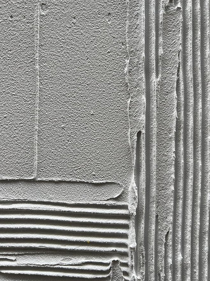 Hand-Painted 45x30 inch White and Black Abstract Wall Decoration Oil Painting Thick Texture Minimalist Art