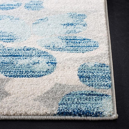 SAFAVIEH Evoke Collection Area Rug - 9' x 12', Grey & Light Blue, Floral Design, Non-Shedding & Easy Care, Ideal for High Traffic Areas in Living Room, Bedroom (EVK236J)