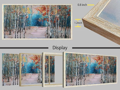 Ardemy Framed Birch Tree Canvas Wall Art for Living Room Large Forest Pictures Wall Decor Paintings Landscaper Nature Artwork Bedroom Dining Room Home Office, 40"x20"