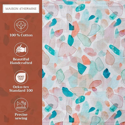 Maison d' Hermine Placemats Set of 4 100% Cotton Washable Cloth Place Mats, Reusable Table Mats for Kitchen Dining Decoration, Party, Wedding, Restaurant Spring/Summer (Summer Picnic, 13" x 19")