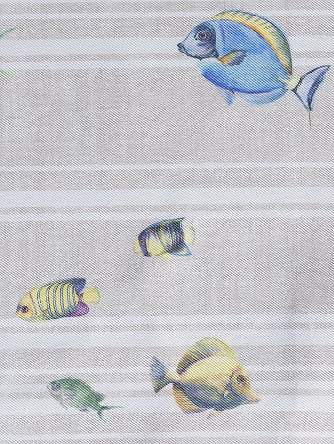Maison d' Hermine Placemats Set of 4 100% Cotton Washable Cloth Place Mats, Reusable Table Mats for Kitchen Dining Decoration, Party, Wedding, Restaurant Spring/Summer (Poisson, 13" x 19")