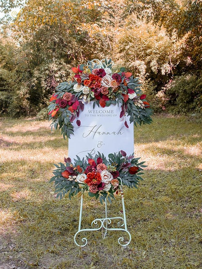 Wedding Arch Flowers, Artificial Flowers for Decoration, Large Flower Swag for Boho Styles Wedding Ceremony Floral Decor - Pack of 2