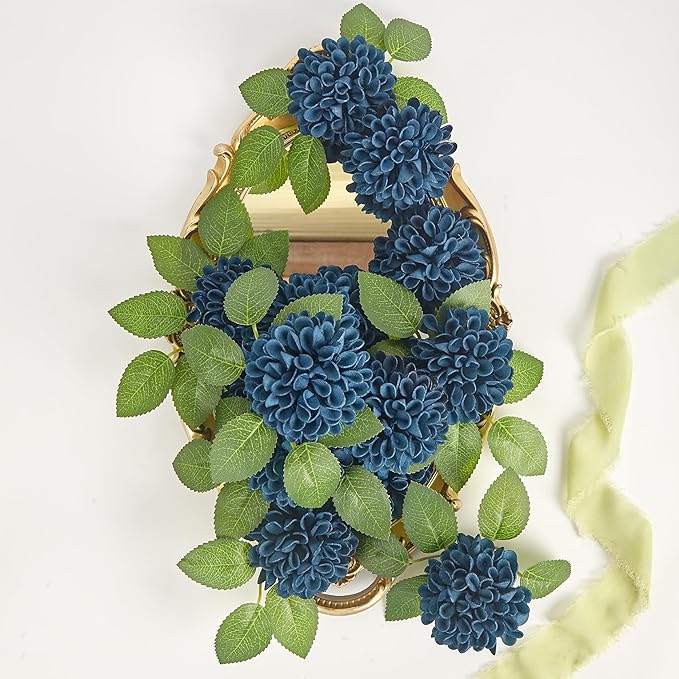 Artificial Flowers, 100pcs Artificial Rose for DIY Wedding Bouquets Centerpieces Arrangements, Navy Blue Dahlia Flowers with Stems for Bridal Shower Party Home Decoration