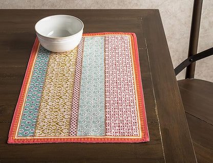 Maison d' Hermine Placemats Set of 4 100% Cotton Washable Cloth Place Mats, Reusable Table Mats for Kitchen Dining Decoration, Party, Wedding, Restaurant Spring/Summer (Provence, 13" x 19")