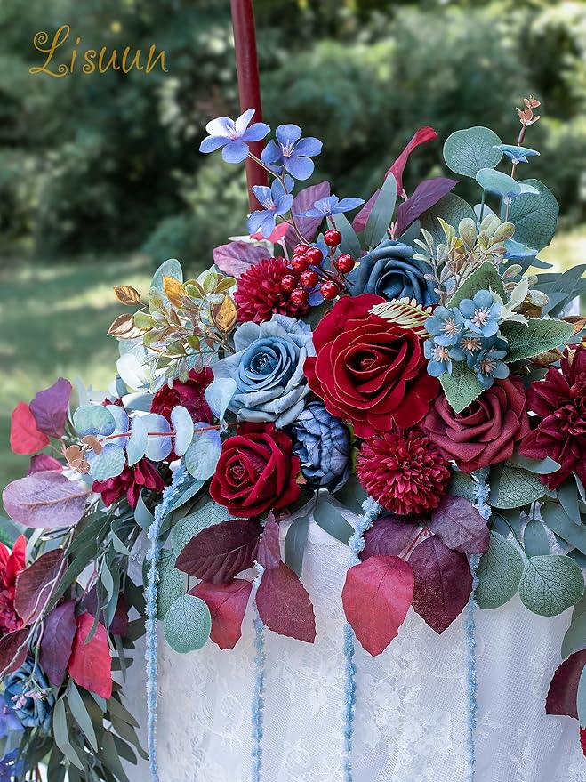 9FT Wedding Arch Flower Garland, Handmade Wedding Table Decorations,Head Table Floral Decor for Noble and Charming Wedding Ceremony