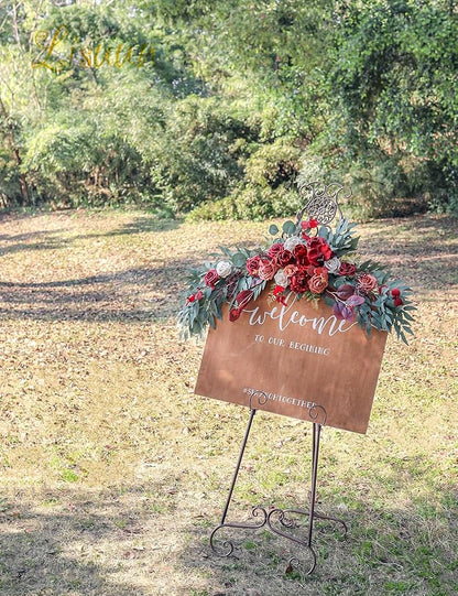 Wedding Arch Flowers, Artificial Flowers for Decoration, Large Flower Swag for Boho Styles Wedding Ceremony Floral Decor - Pack of 2