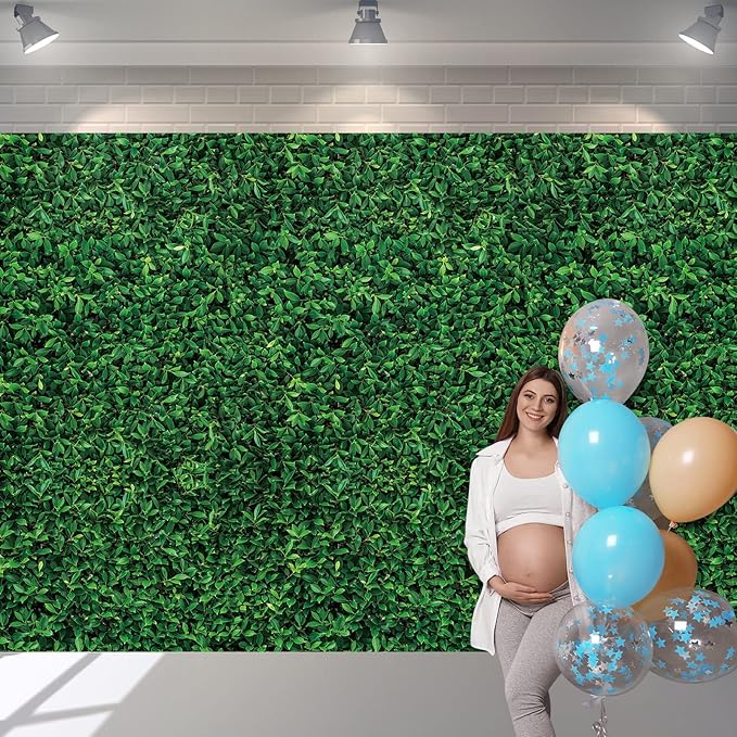54 x 108 Inches Jumbo Green Leaves Photography Leaf Backdrop 3D Waterproof Tree Leaves Background Photo Booth Prop Green Leaf Tablecloths for Baby Shower Birthday Party Decoration (6 Pieces)
