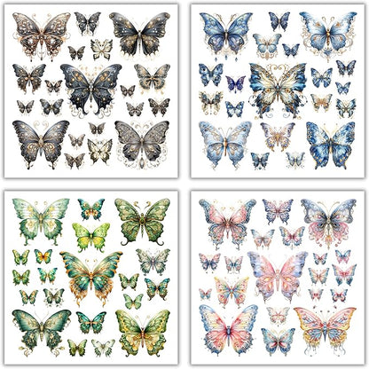 XERE 400 Pcs Butterflies Flora and Fauna Scrapbook Stickers Set for Scrapbooking and Journaling Notebooks, Junk Journal Supplies, Sketchbook, Bookmark Making, Planner Sticker