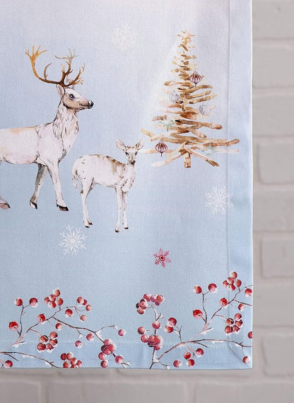 Maison d' Hermine Table Runner 100% Cotton Single Layer Table Runners 60 inches Long for Thanksgiving Christmas Decorations Home Kitchen Dining Party Wedding (Fairy Tale Forest, 14.5" x 60")