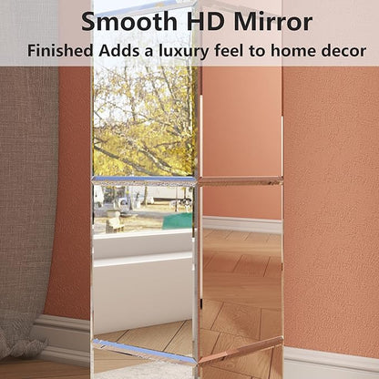 Tall Floor Vase, 28 inch Mirrored Vases for Floor Home Decorative Large Cube Vase Silver for Dried Flower Modern Glass Vases for Living Room
